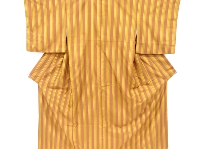 リサイクル　米沢黄八丈　縞織り出し着物